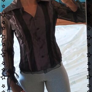 Elegant Sheer Black Blouse